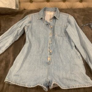 Parke Long Sleeve Denim Romper